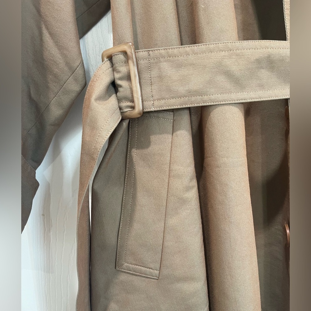 Cacharel Vintage Men’s Trench Coat Size  XL Beige Belted Overcoat - Picture 3 of 6